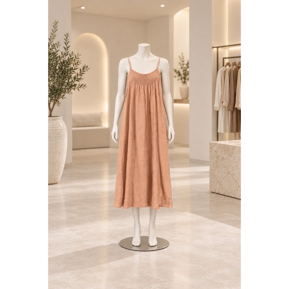 Coop Womens Dress Peach Smocked Adjustable Strap Mini Size 36